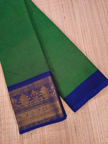 Kanchi Cotton -All day fusion -Deep greenmixedred dual tone- KCAF93