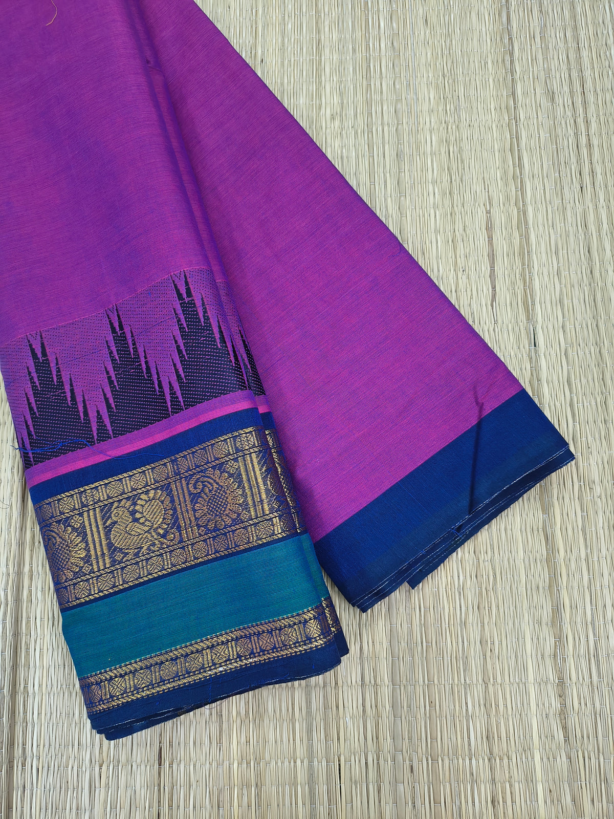 Kanchi Cotton- All day fusion -Vibrant Magenta Purple- KCAF115