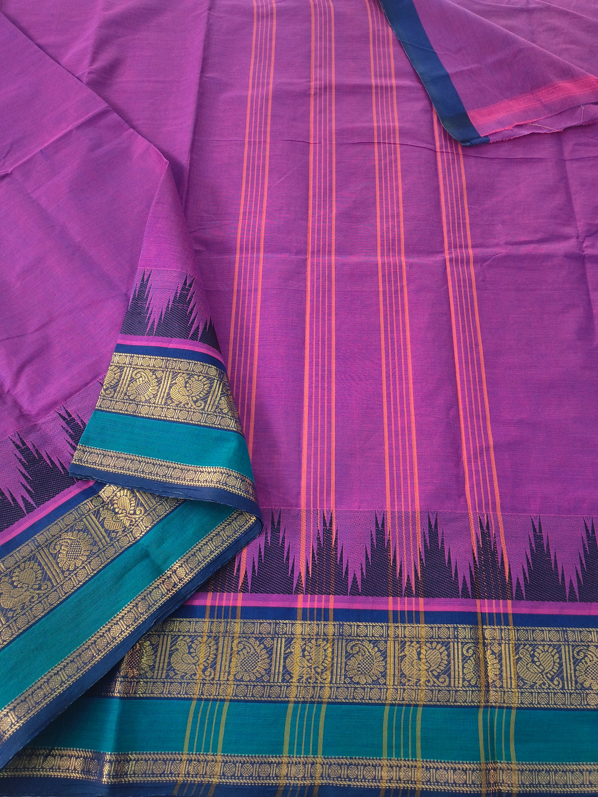Kanchi Cotton- All day fusion -Vibrant Magenta Purple- KCAF115