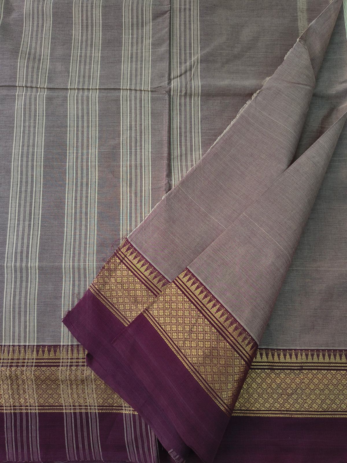 Kanchi Cotton- All day fusion -Taupe Mauve - KCAF116