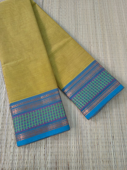 Kanchi Cotton- All day fusion - Olive Mustard Green- KCAF117