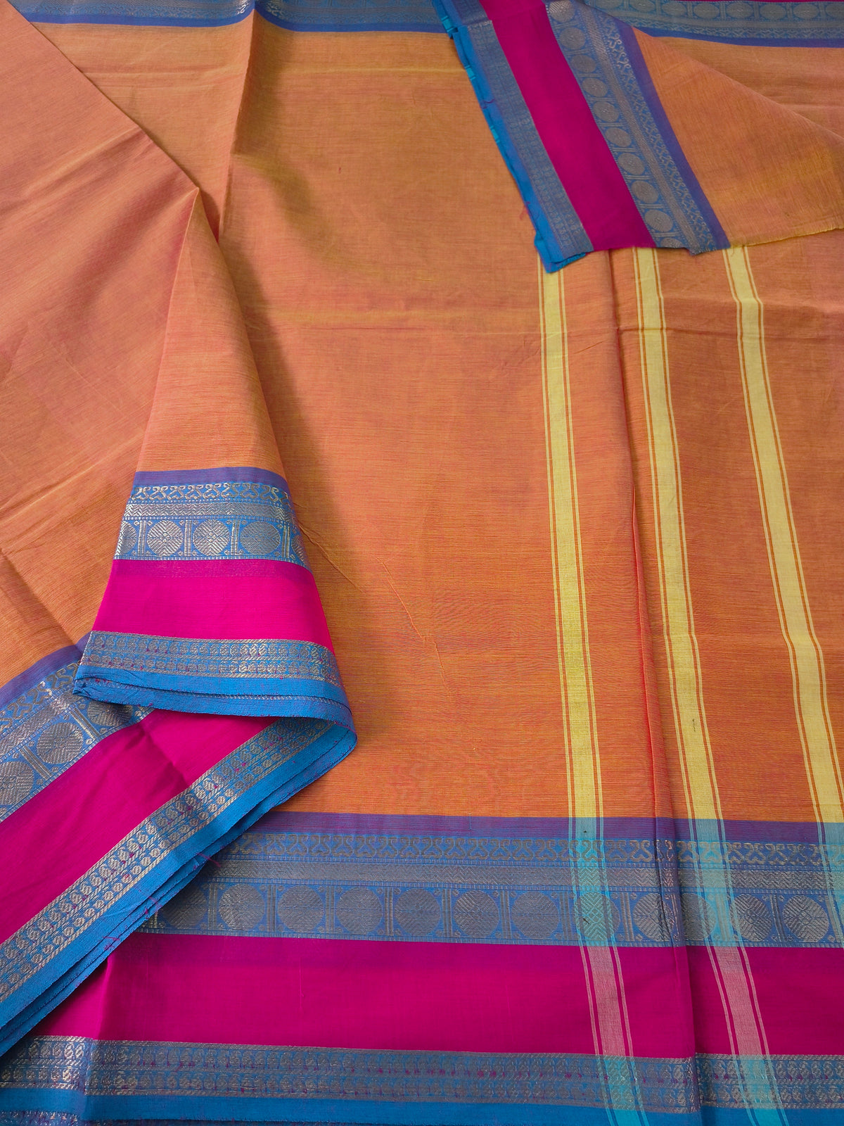 Kanchi Cotton- All day fusion -Pinkish orange - KCAF121