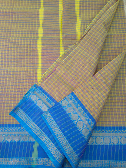 Kandangi Checks -Lemon mixed mejantha dual tone - KC135
