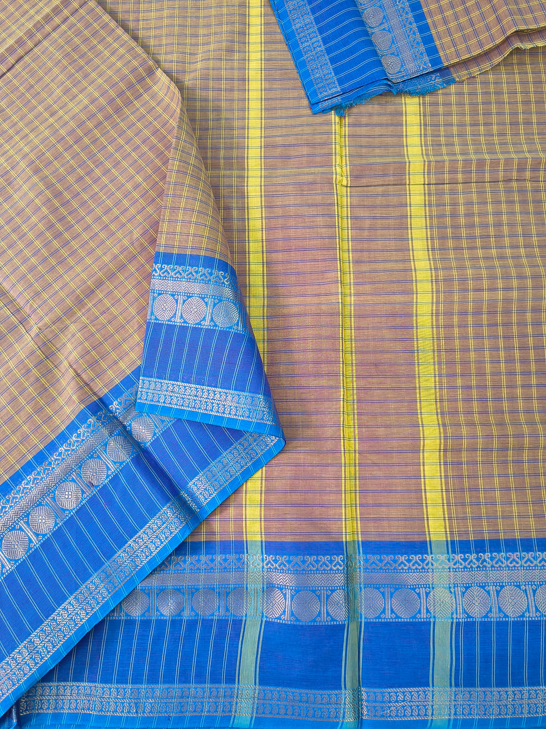 Kandangi Checks -Lemon mixed mejantha dual tone - KC135