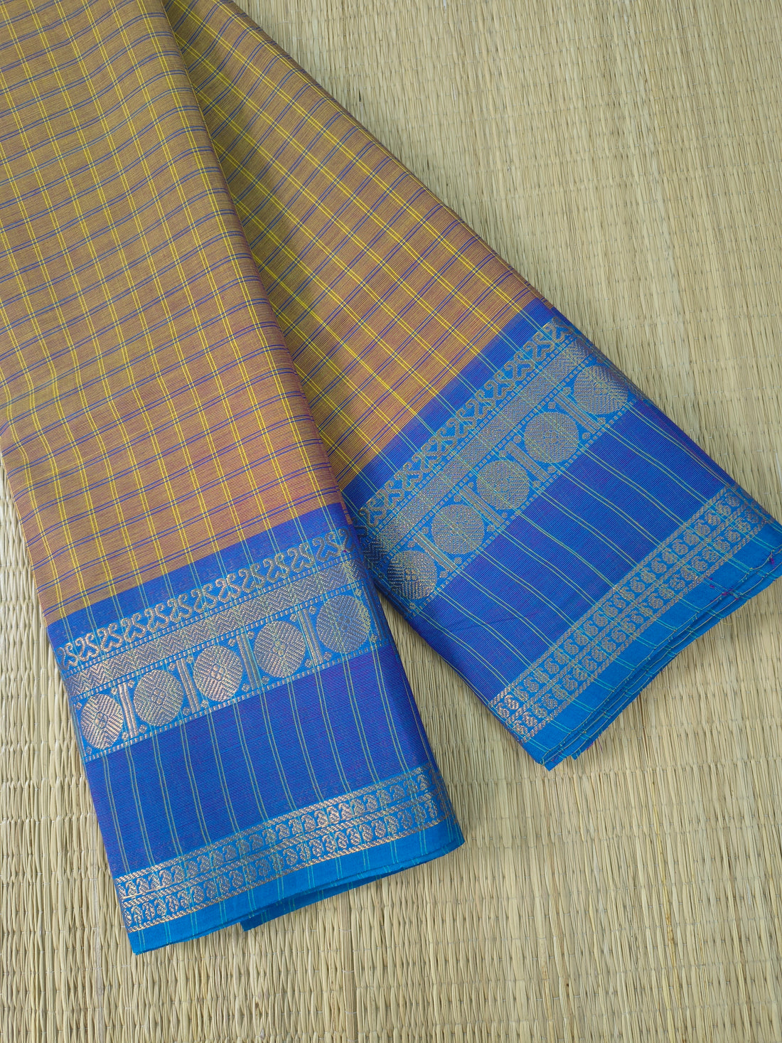 Kandangi Checks -Lemon mixed mejantha dual tone - KC135