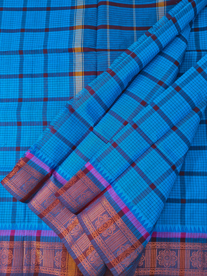 Kandangi Checks-Sky blue- KC123