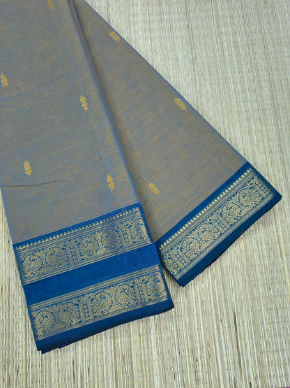 Kanchi Cotton - Festival Fusion -Yellow mixed blue- KCFB248