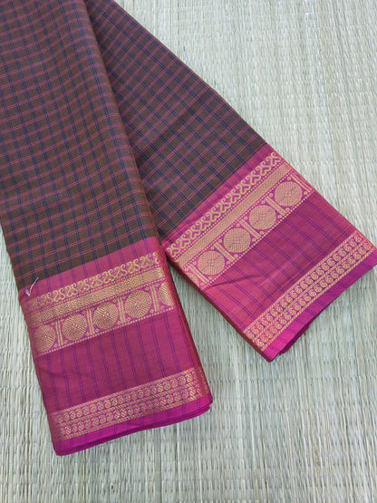 Kandangi Checks- Brown- KC158