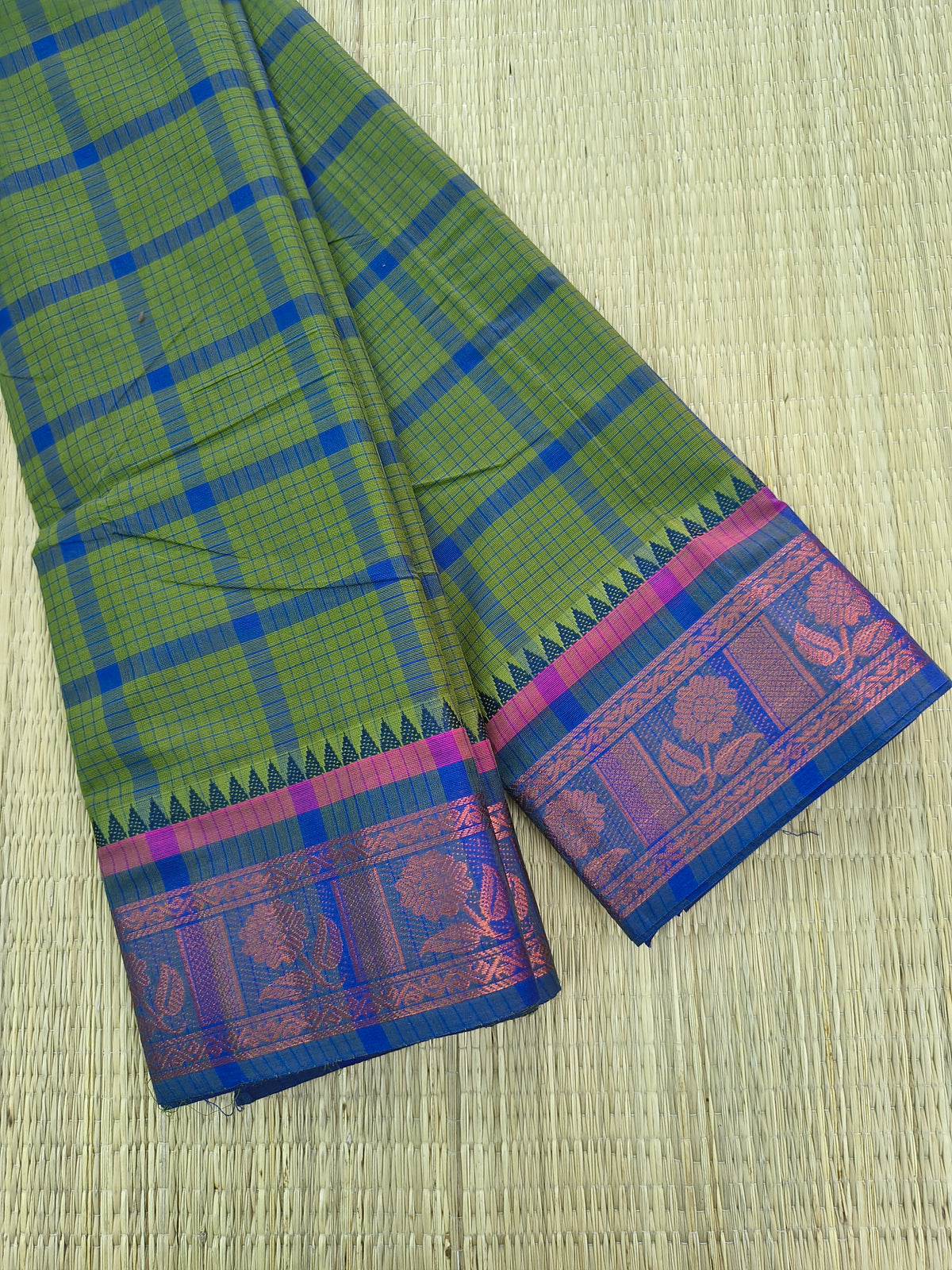 Kandangi Checks- olivegreen- KC156