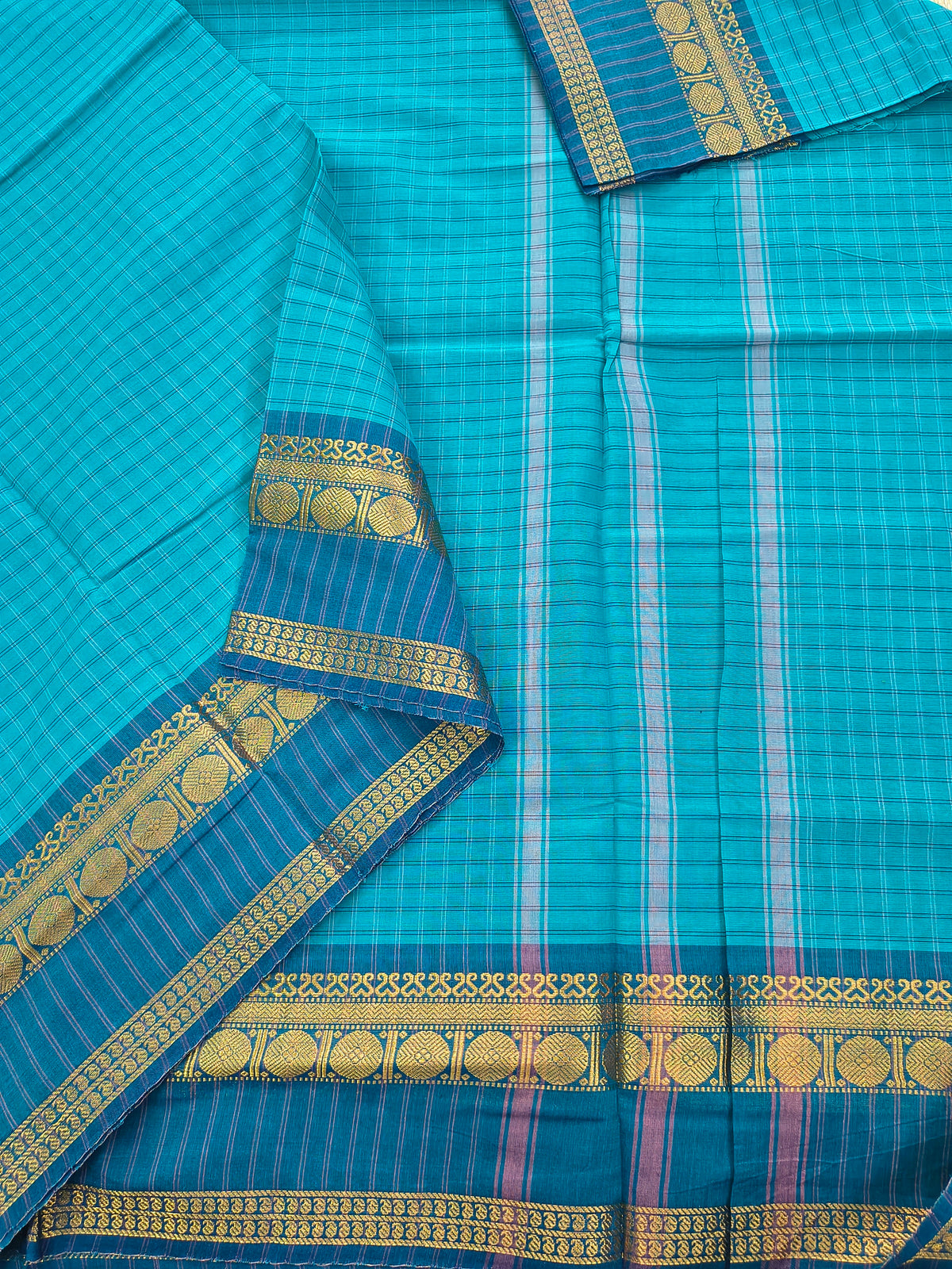 Kandangi Checks-Rama blue- KC152