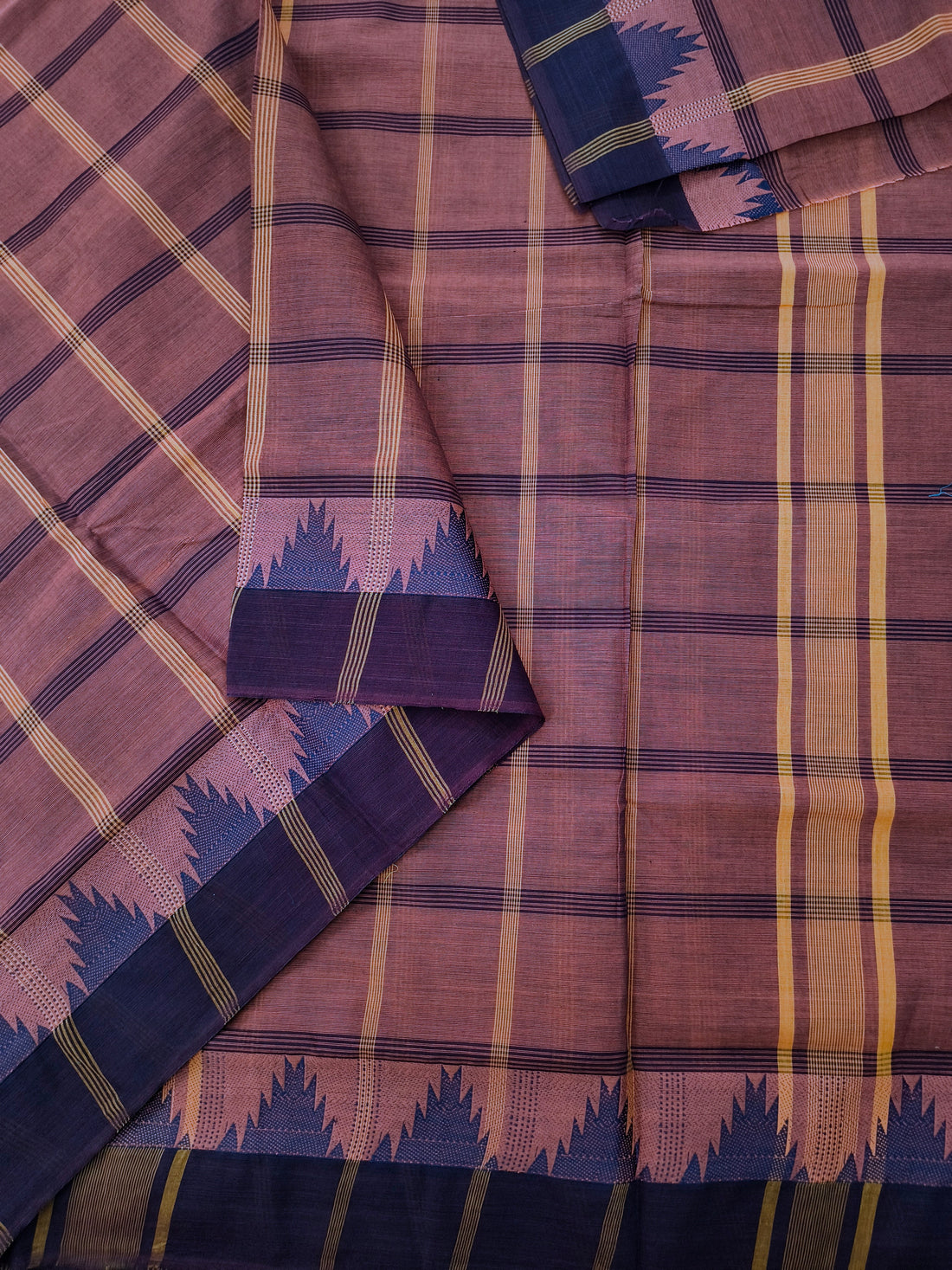 Kandangi Checks-Terracotta reddish brown- KC142