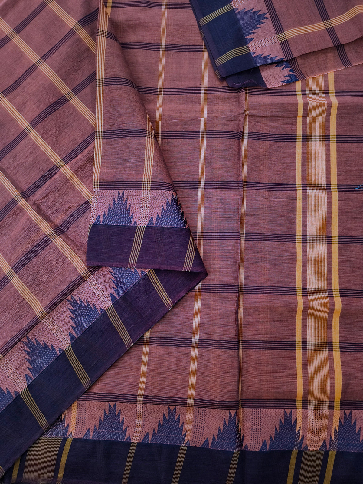 Kandangi Checks-Terracotta reddish brown- KC142