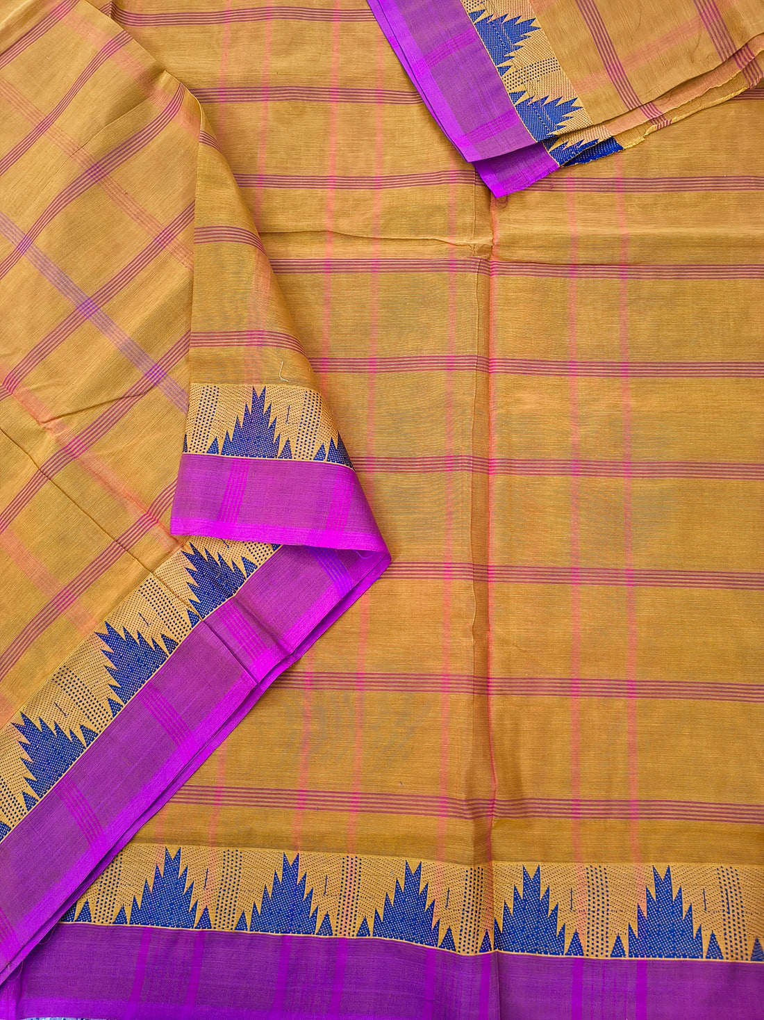 Kandangi Checks-mustard yellow - KC140