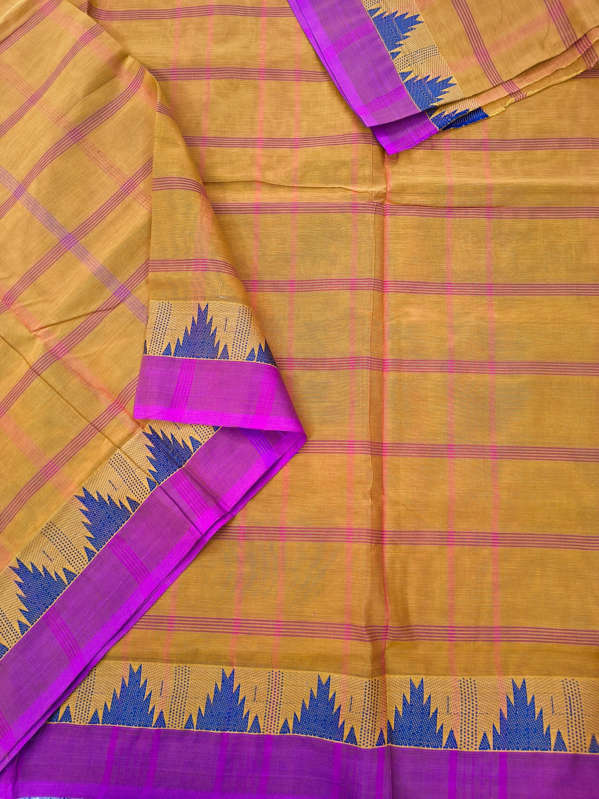 Kandangi Checks-mustard yellow - KC140