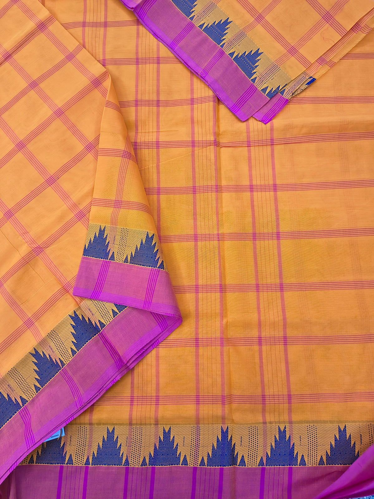 Kandangi Checks-Mango yellow - KC139