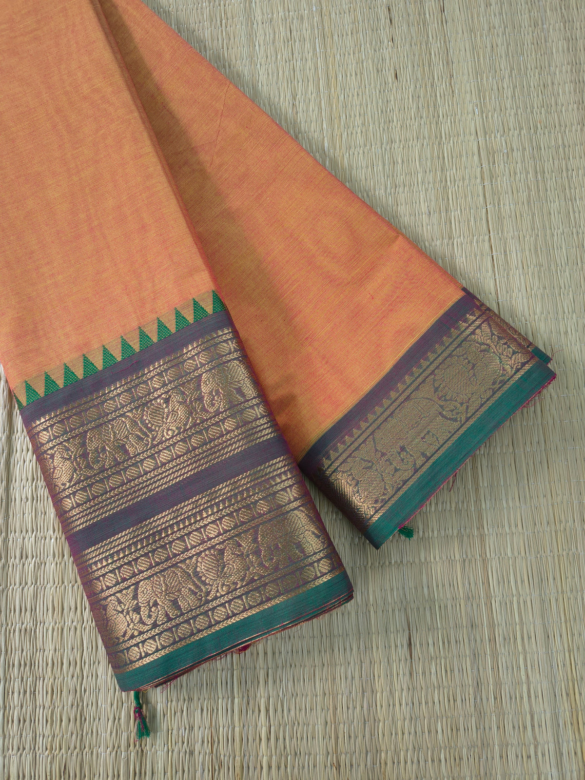 Kanchi Cotton - Festival Fusion-Peachy orange- KCFP249