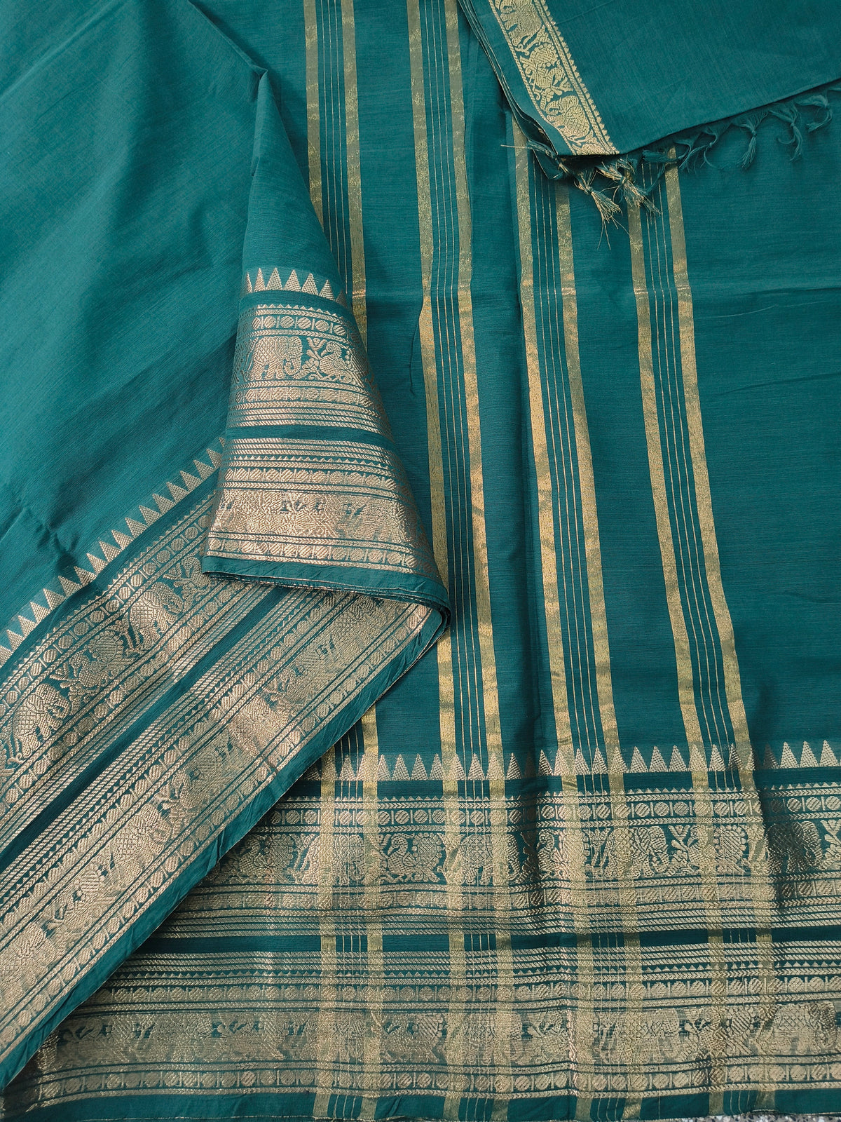 Kanchi Cotton - Festival Fusion-Dark teal green- KCFP251