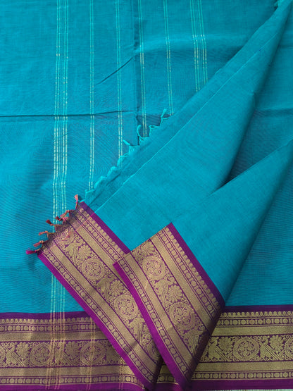 Kanchi Cotton - Festival Fusion-Peacock teal blue- KCFP254
