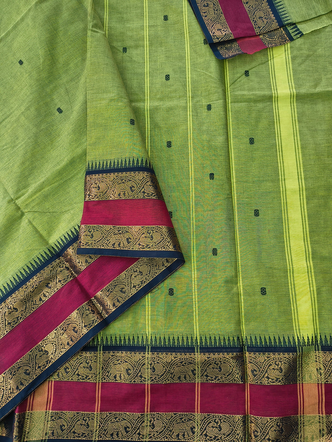 Kanchi Cotton - Festival Fusion-Lime green- KCFB263