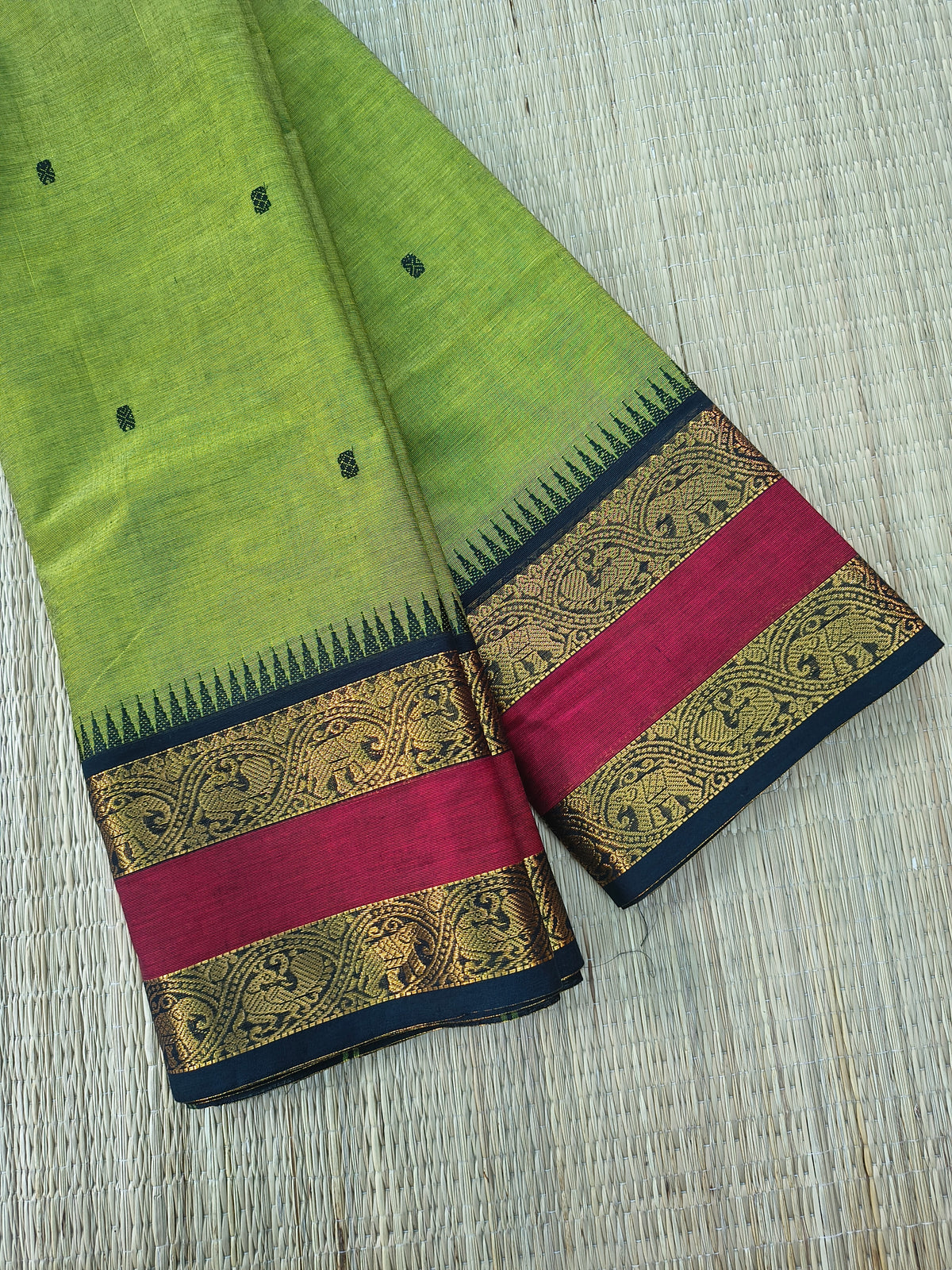 Kanchi Cotton - Festival Fusion-Lime green- KCFB263