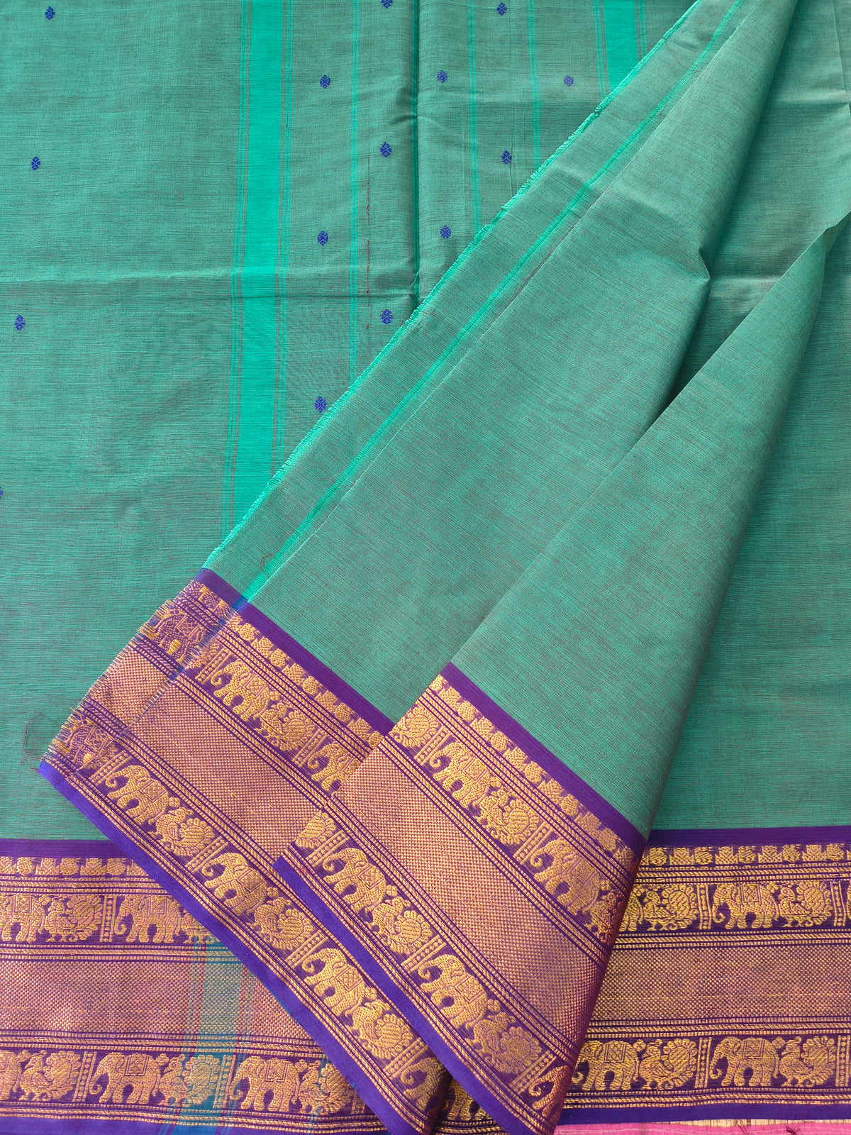 Kanchi Cotton - Festival Fusion-Peacock teal green - KCFB267