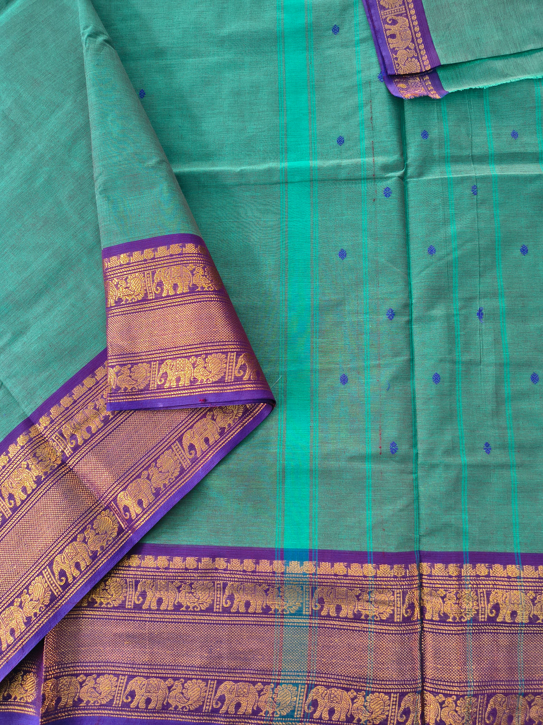 Kanchi Cotton - Festival Fusion-Peacock teal green - KCFB267