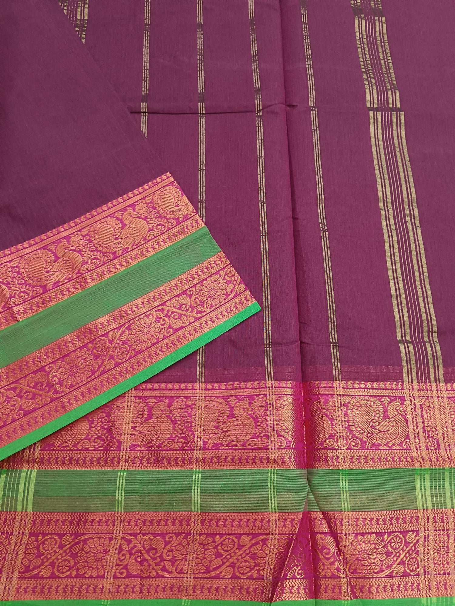 Kanchi Cotton - Festival Fusion -Redish mixed Mejantha- KCFP90