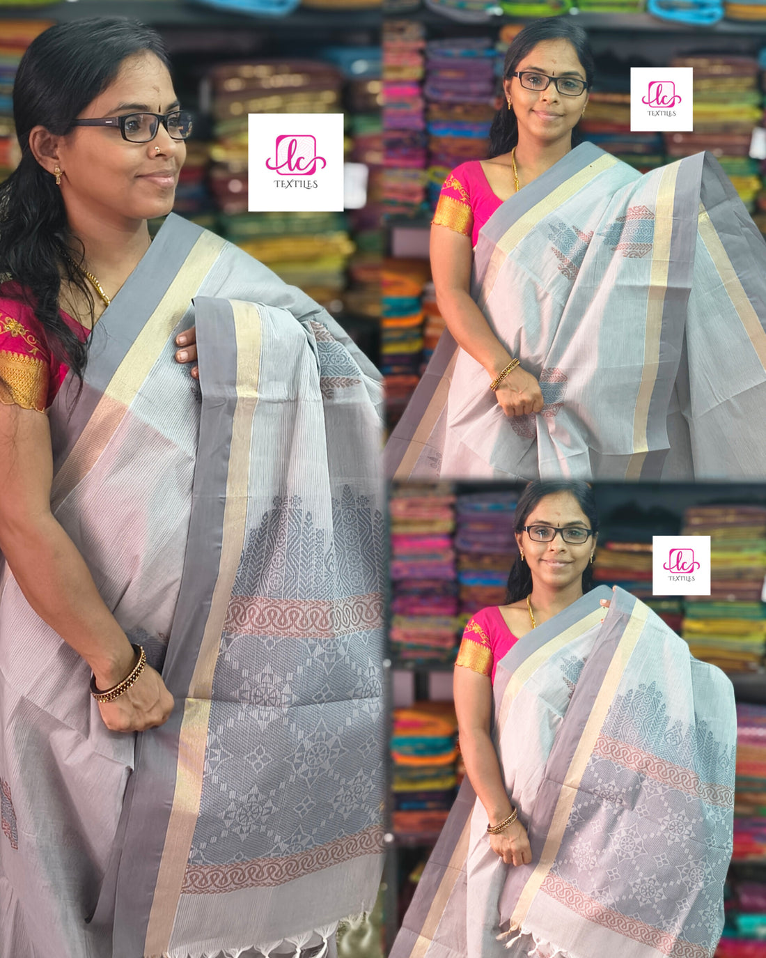 Negamam Cotton Saree - Grey - NC37