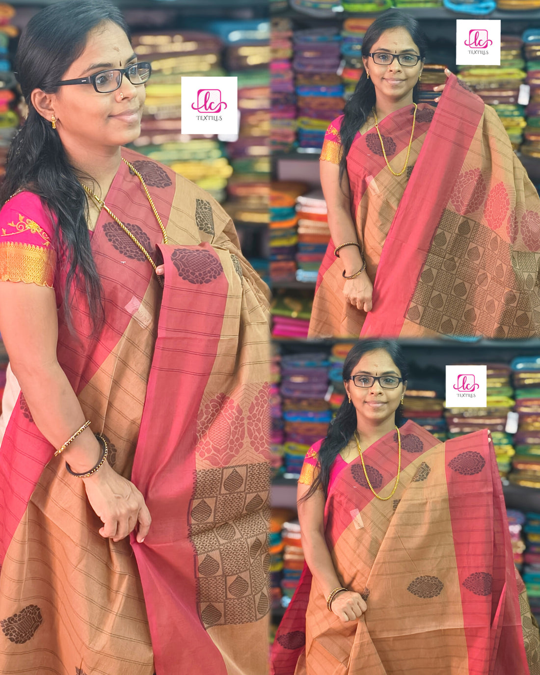 Negamam Cotton Saree - Khaki - NC34