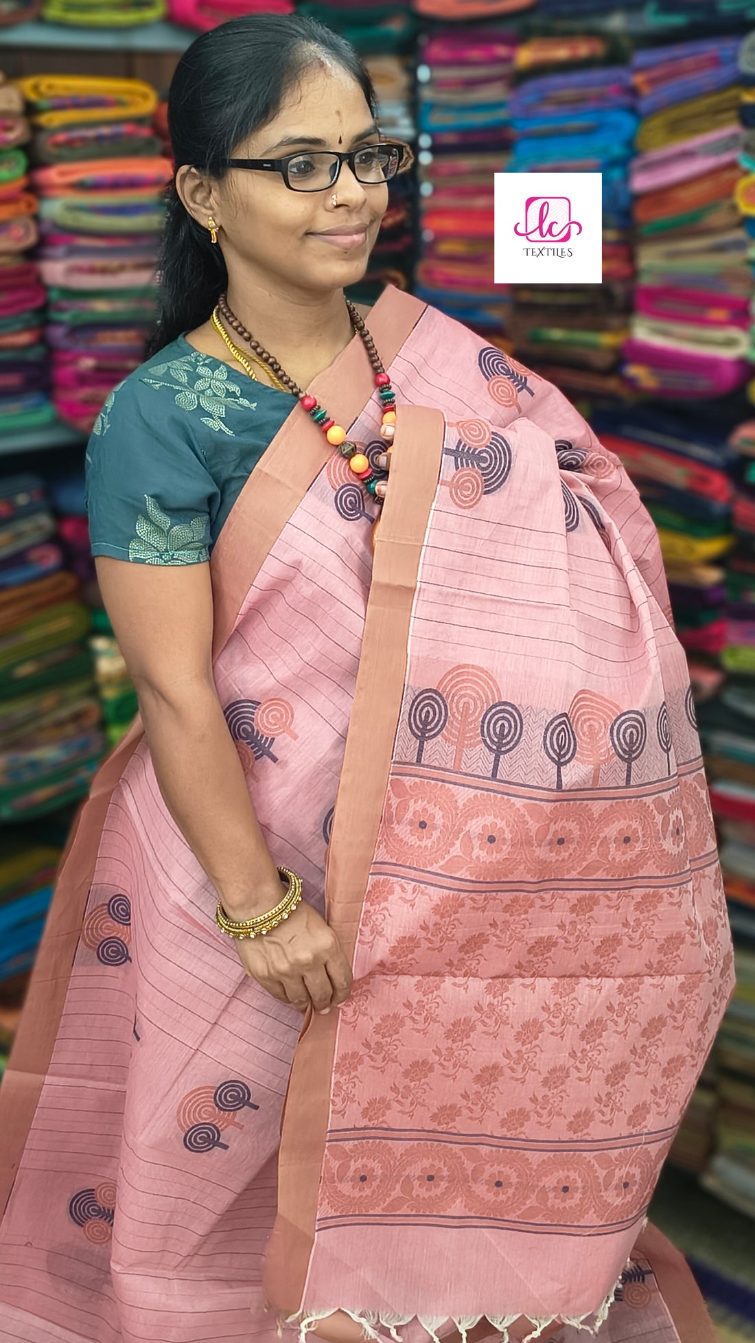 Negamam Cotton Saree - pastel pink - NC38