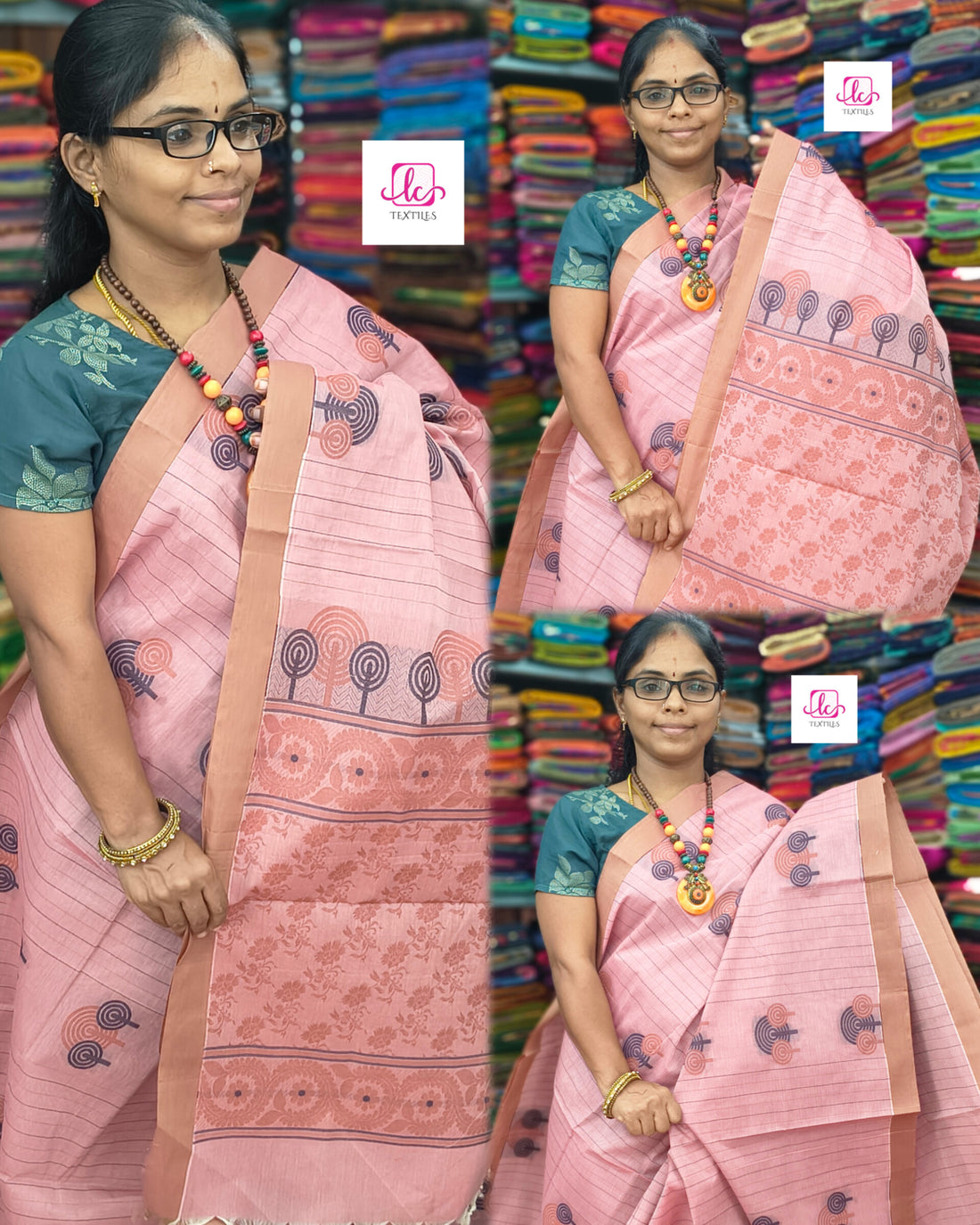 Negamam Cotton Saree - pastel pink - NC38