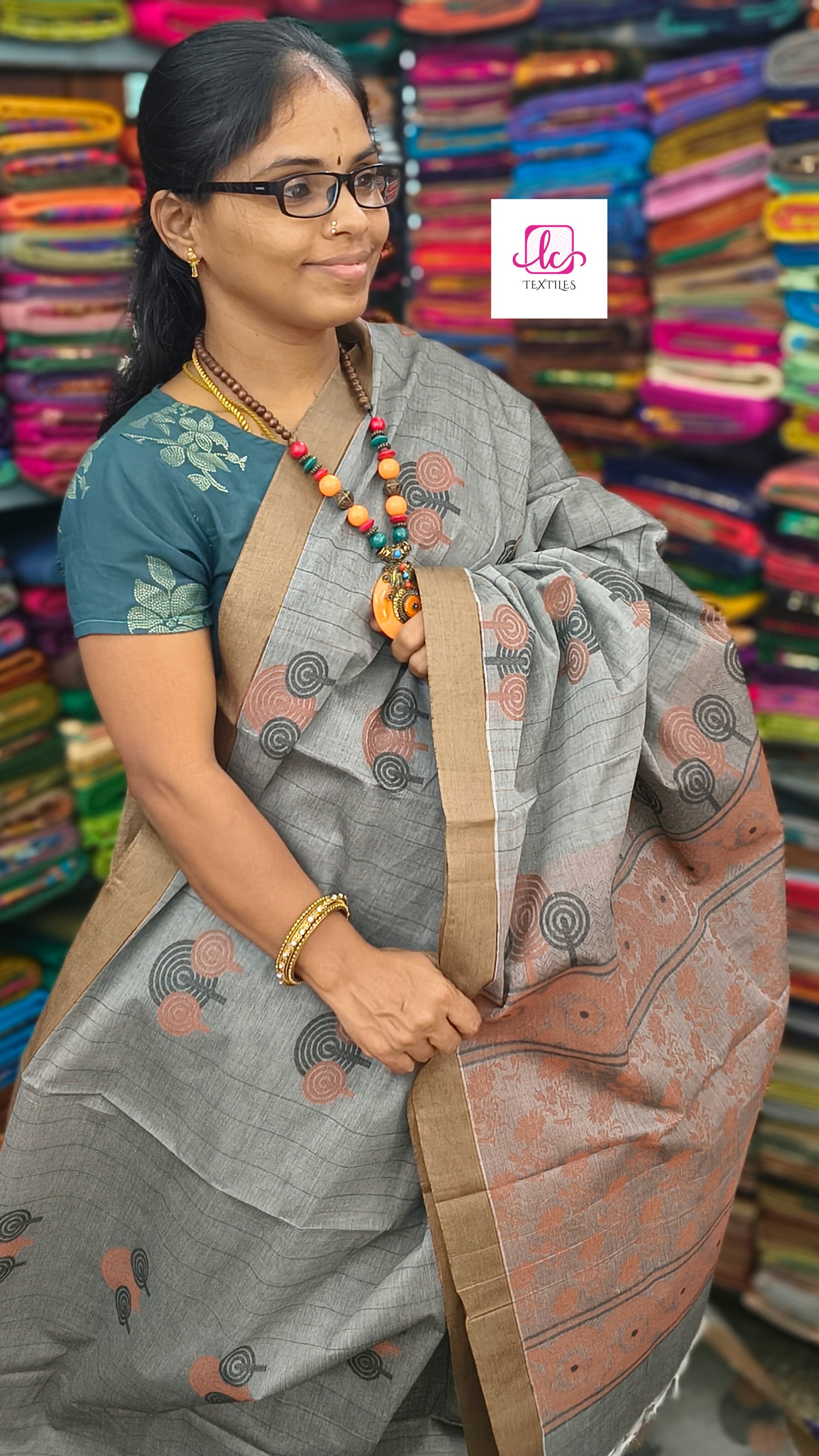 Negamam Cotton Saree - Grey - NC41