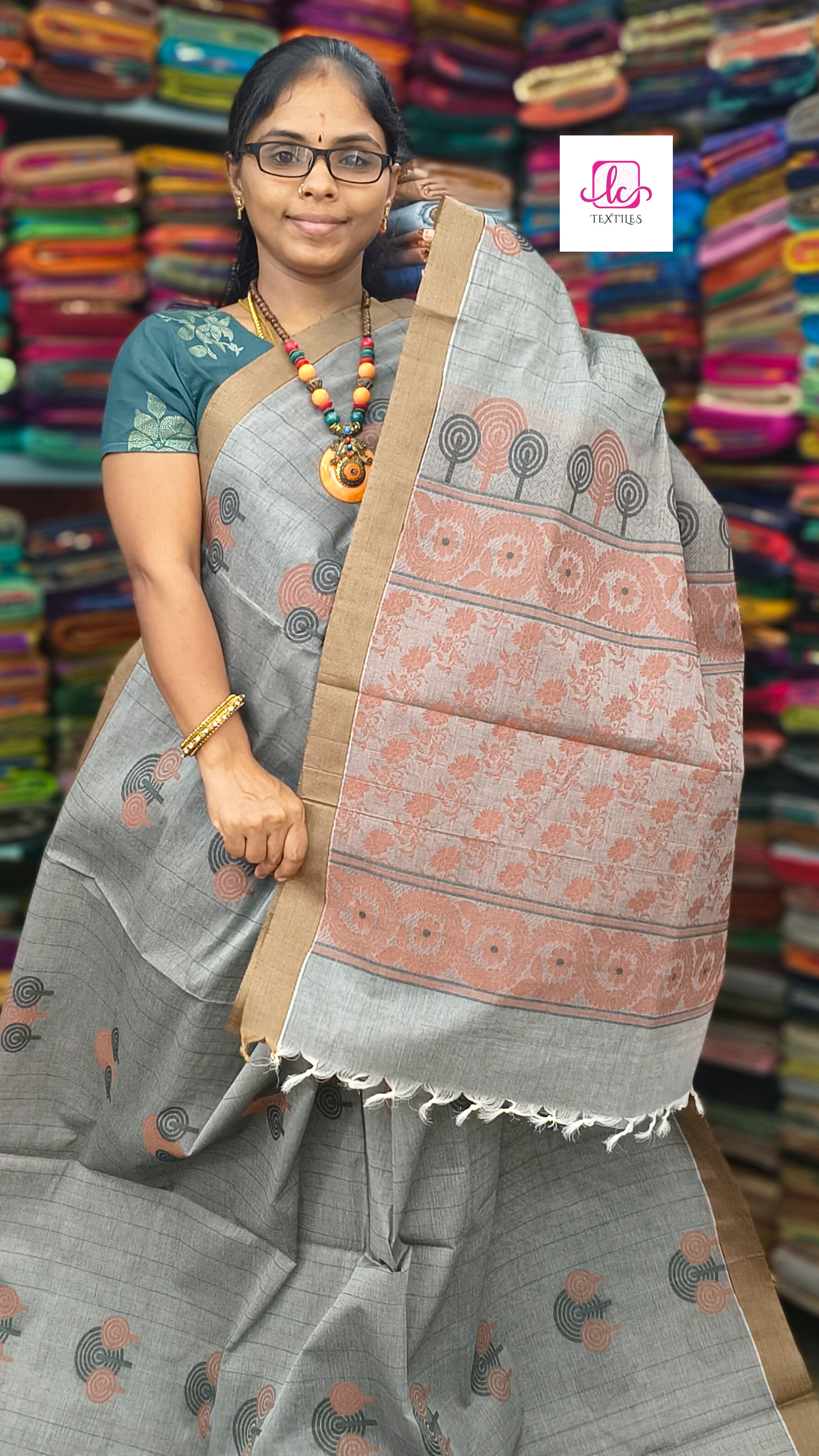 Negamam Cotton Saree - Grey - NC41