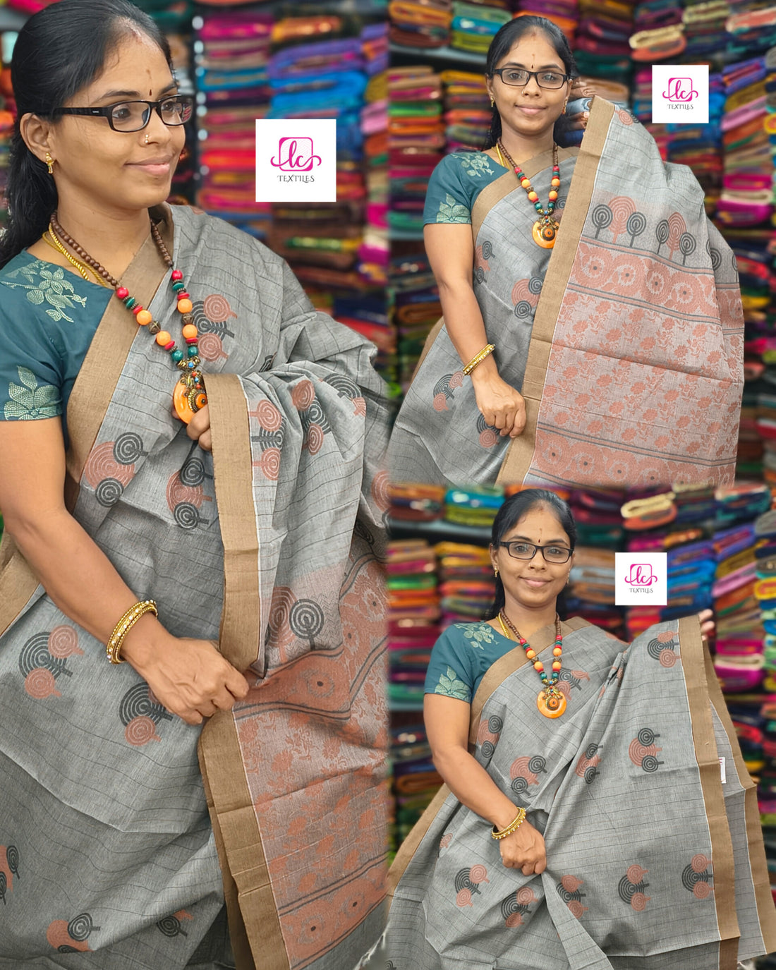 Negamam Cotton Saree - Grey - NC41