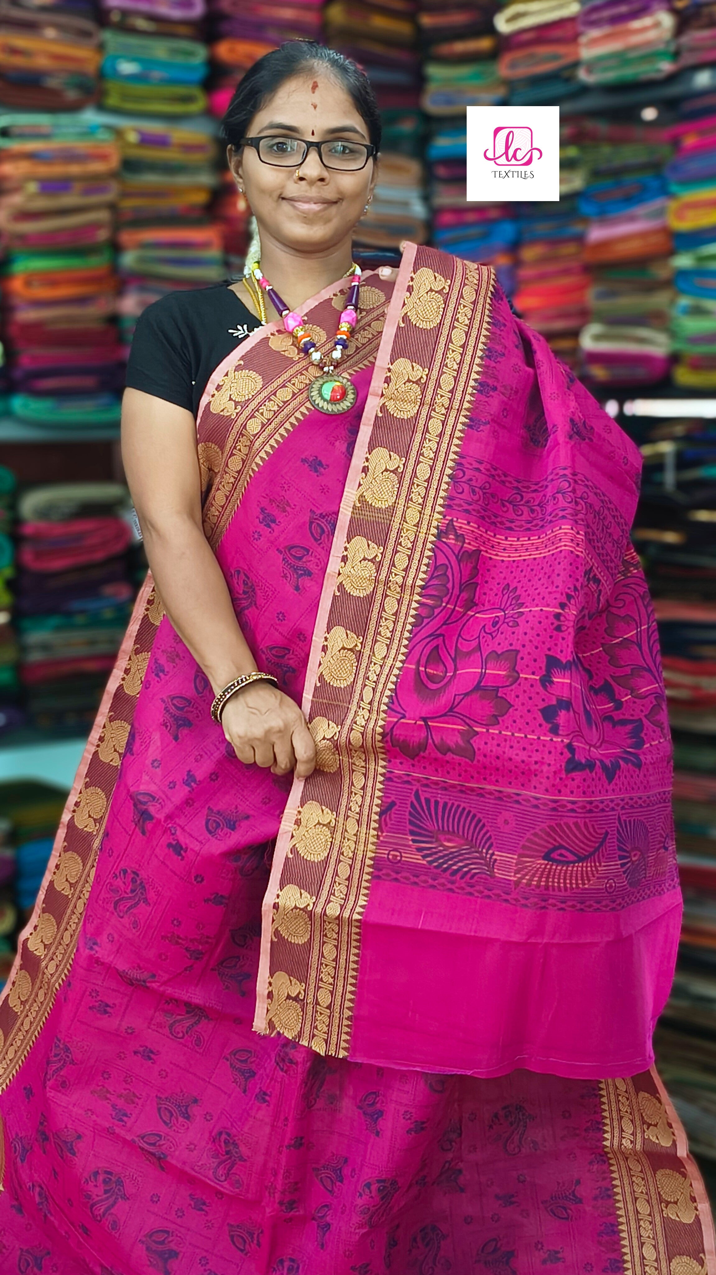 Chettinad Cotton - Printed - Pink - CPC31