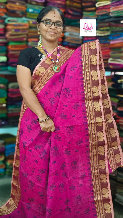 Chettinad Cotton - Printed - Pink - CPC31