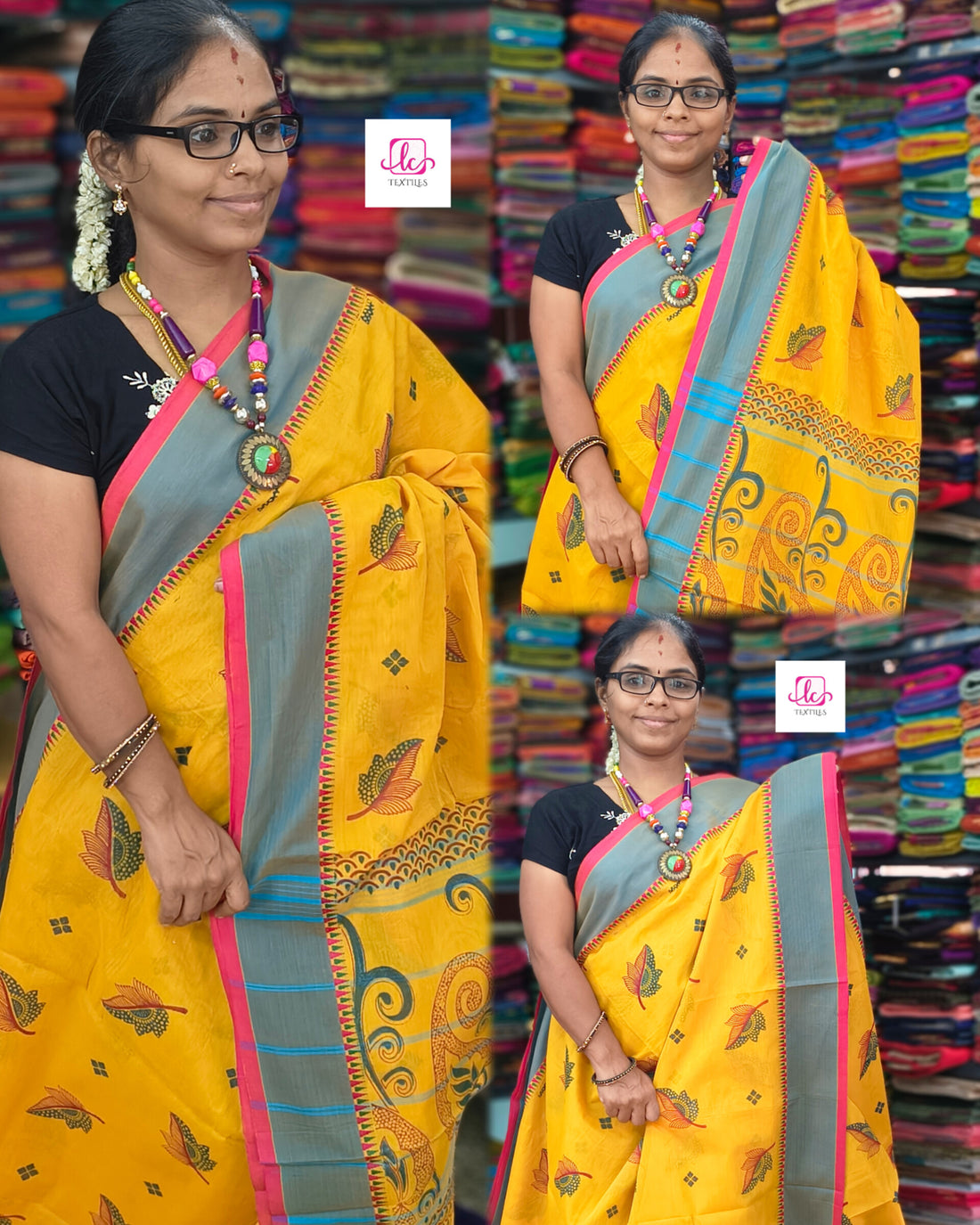 Chettinad Cotton - Printed -yellow-CPC24