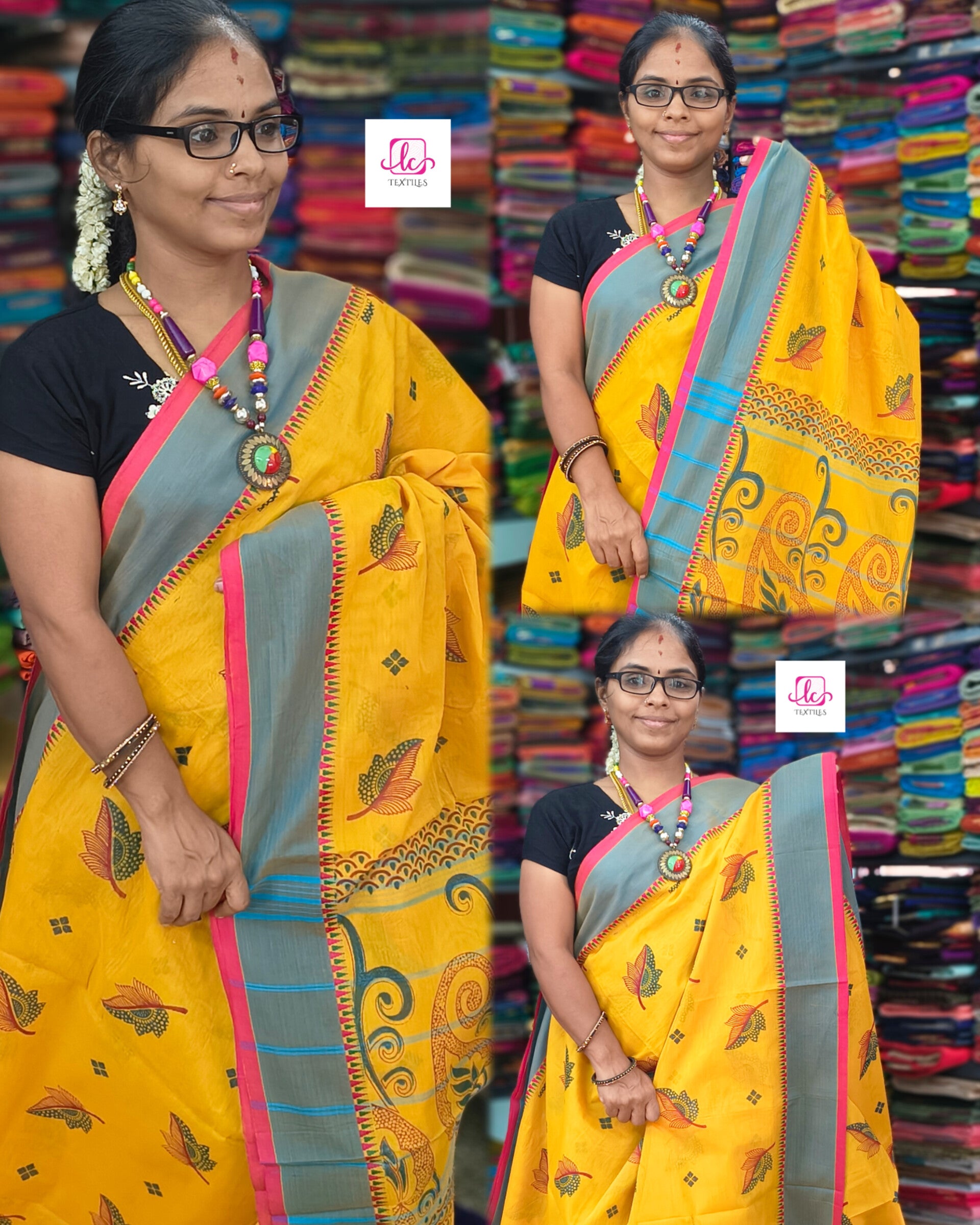 Chettinad Cotton - Printed -yellow-CPC24
