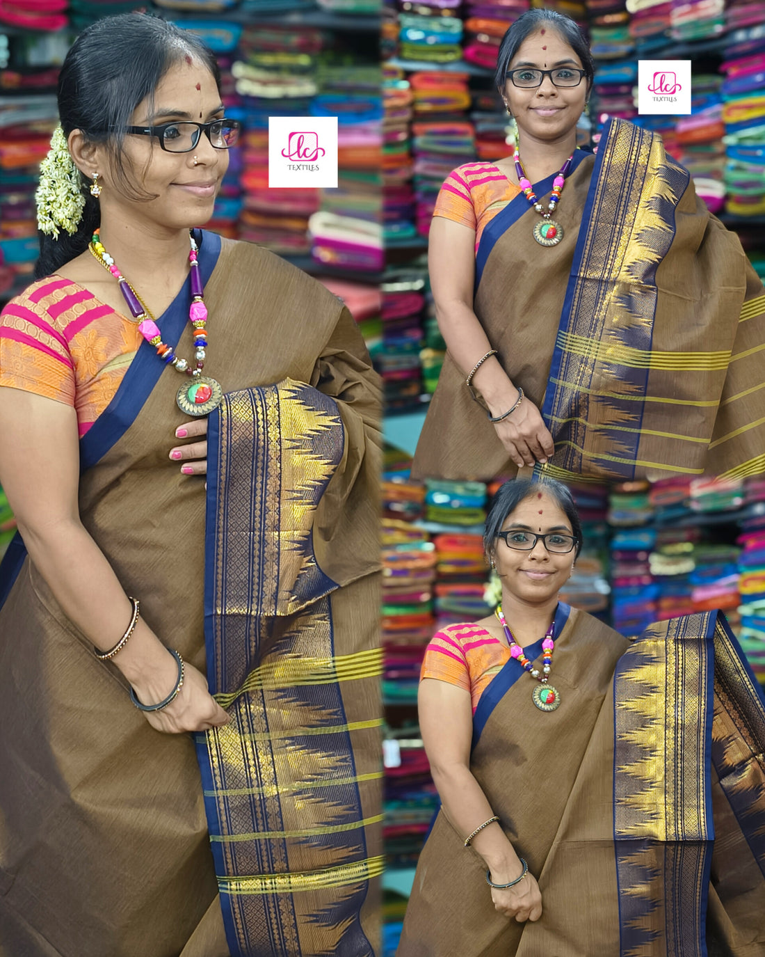 Kanchi Cotton - All Day Fusion -Mustard mixed blue dual tone- KCAF52
