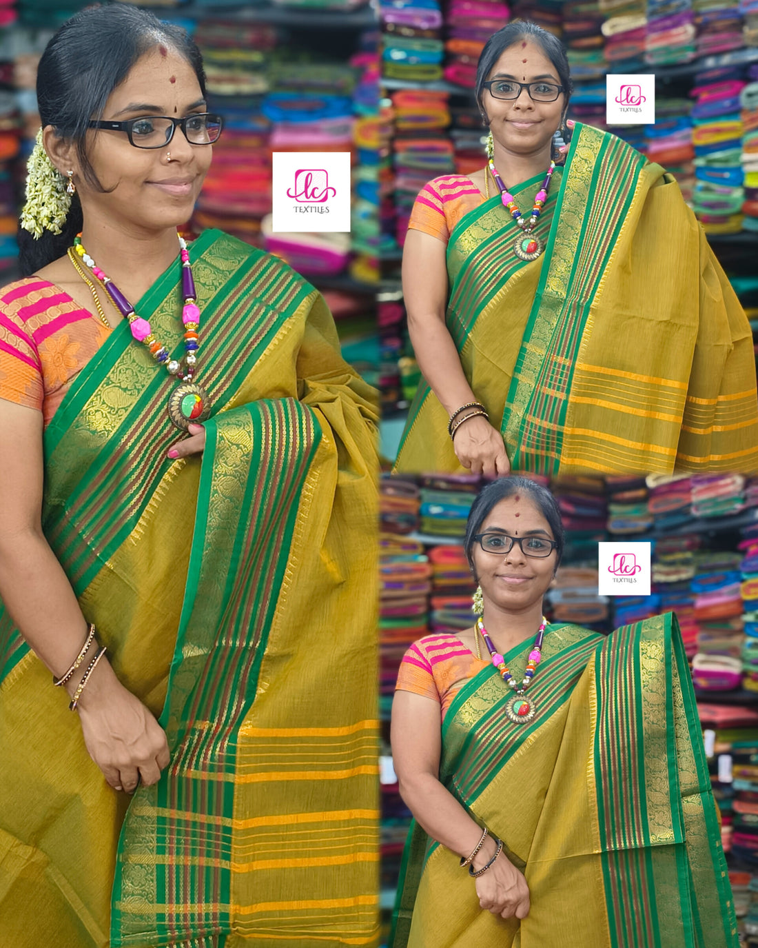 Kanchi Cotton - All Day Fusion -yellow mixed green- KCAF56