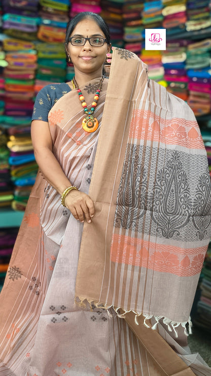 Negamam Cotton Saree - Pastal maroon - NC47