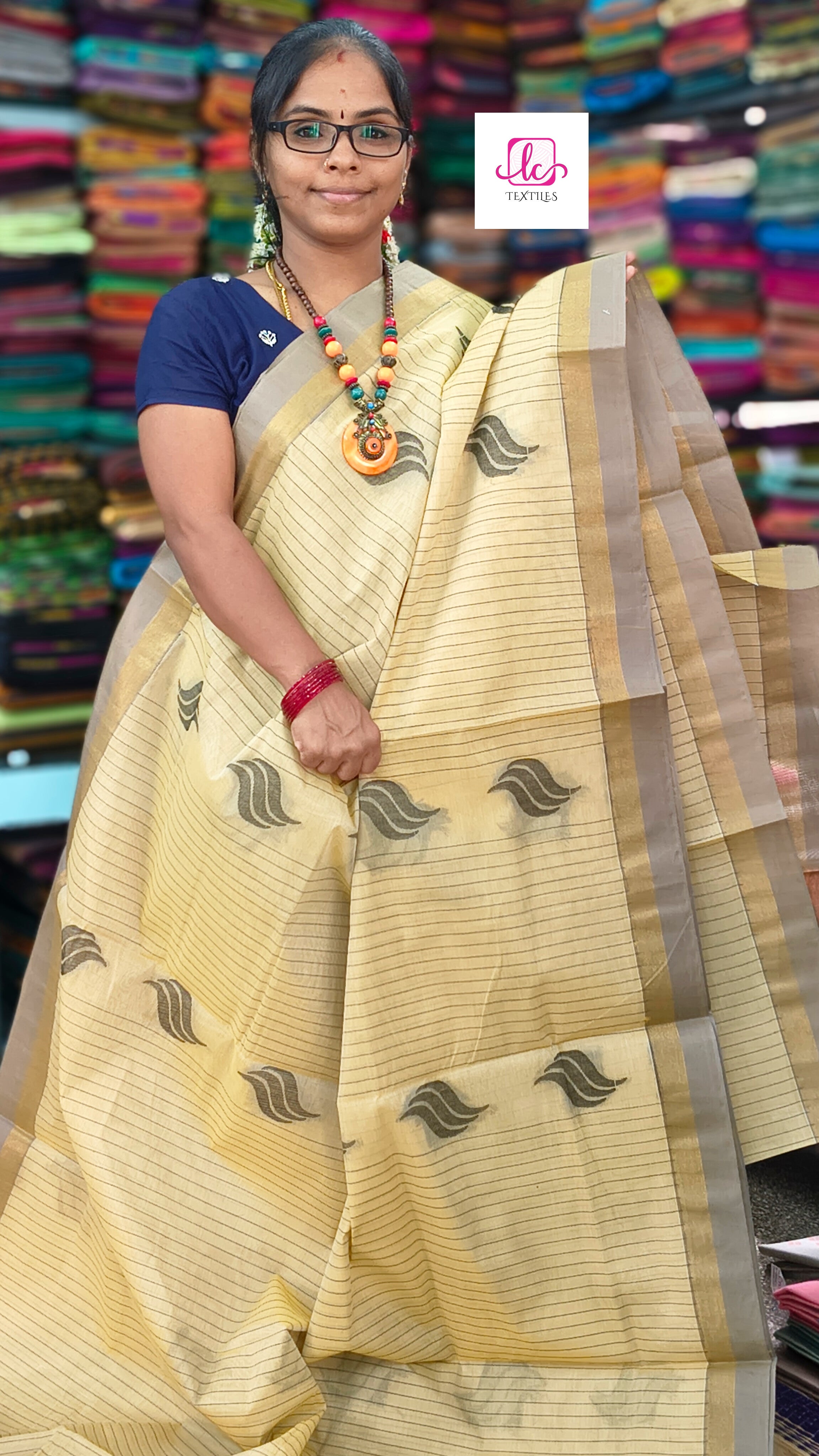 Negamam Cotton Saree - sandal- NC51