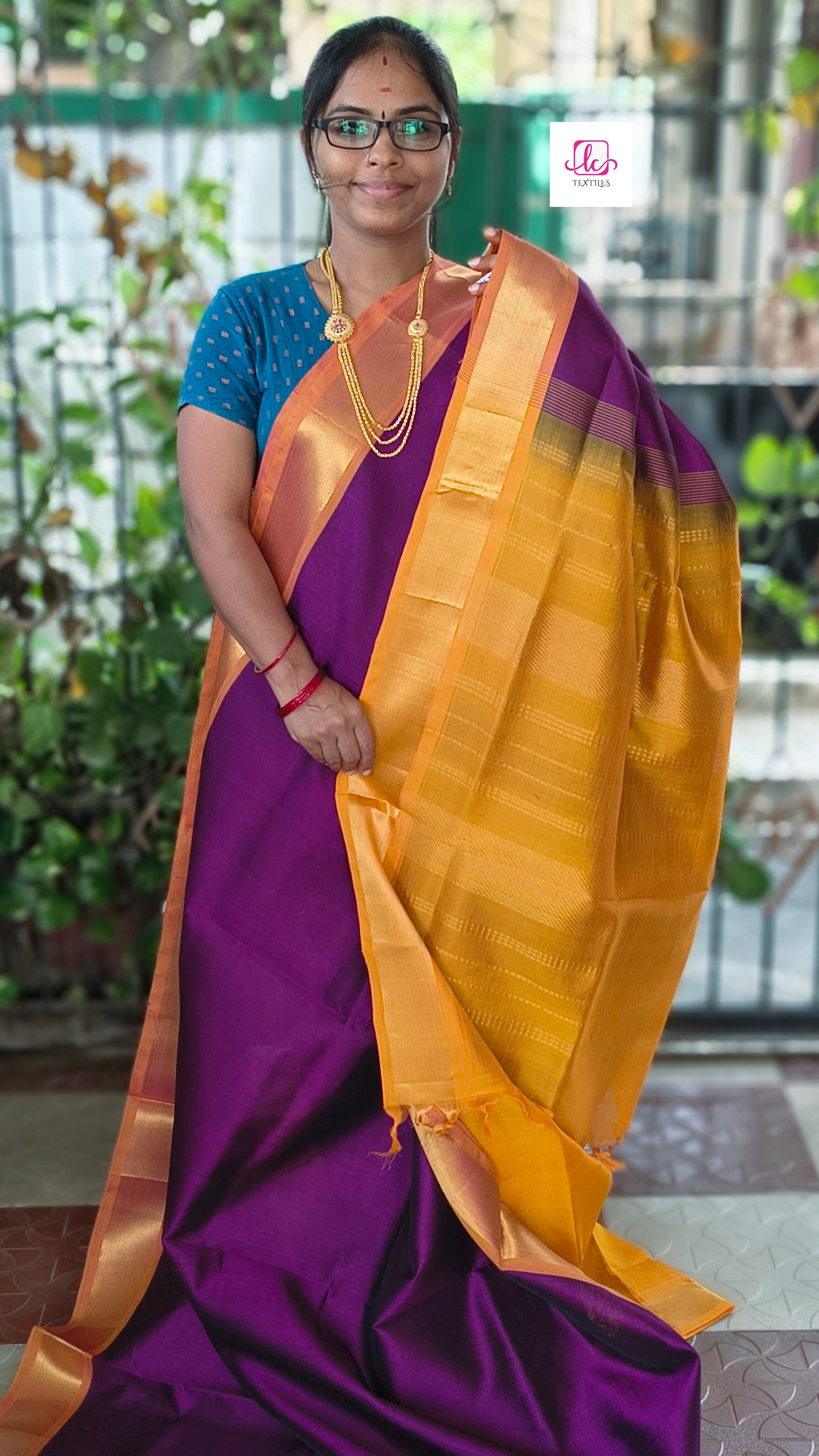 Handloom Kanchi  Silk Cotton -Purple- HSC64