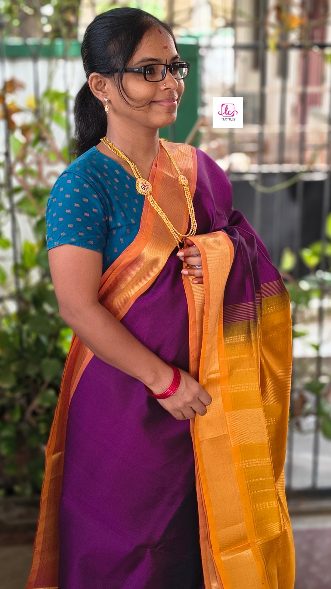 Handloom Kanchi  Silk Cotton -Purple- HSC64
