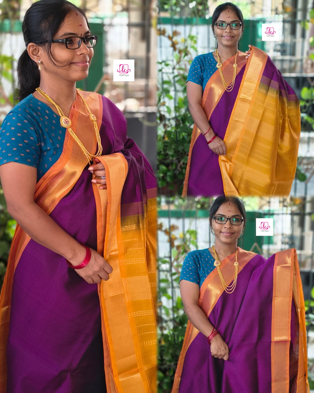 Handloom Kanchi  Silk Cotton -Purple- HSC64