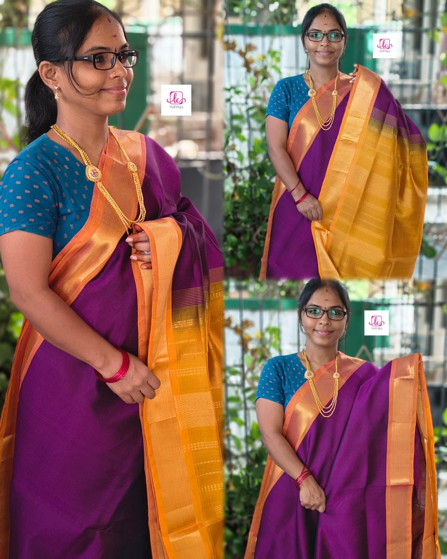 Handloom Kanchi  Silk Cotton -Purple- HSC64