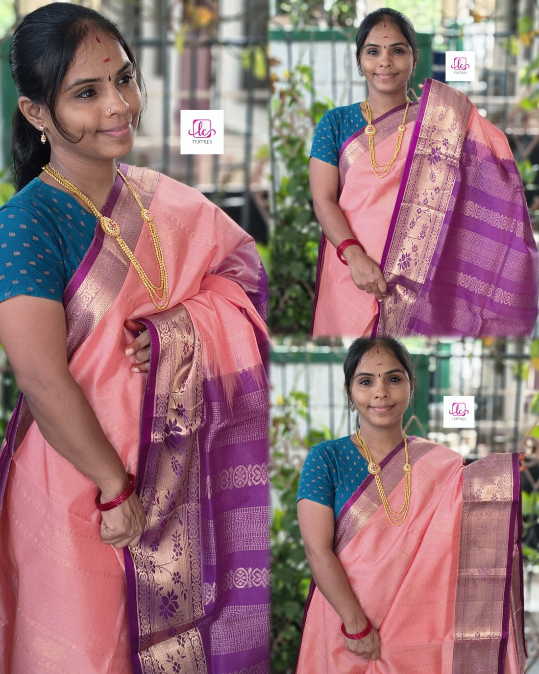 Handloom Kanchi  Silk Cotton -All over Design-Pastel orange- HSC51