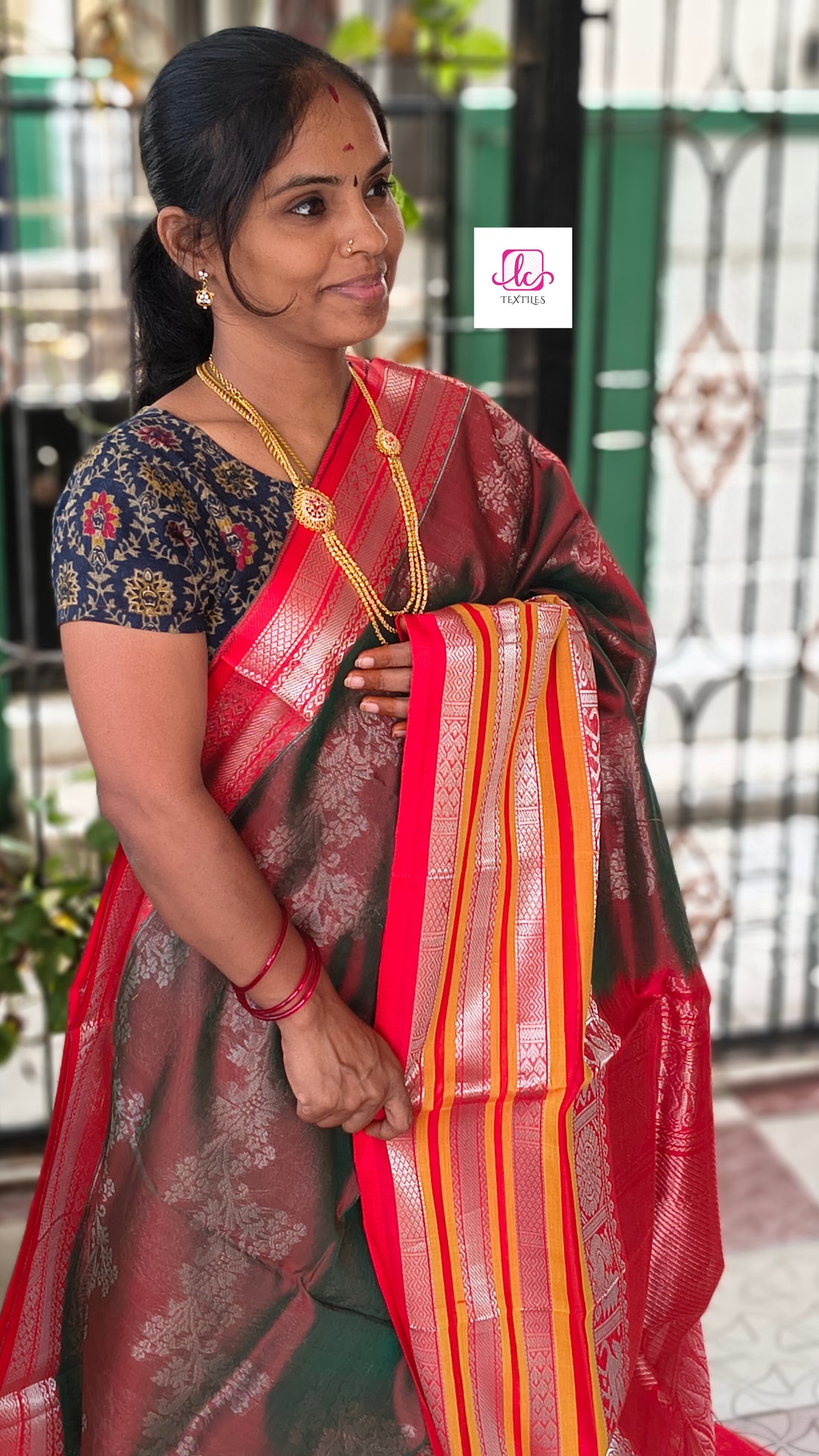 Handloom Kanchi  Silk Cotton -All over body design--Manthulir- HSC66