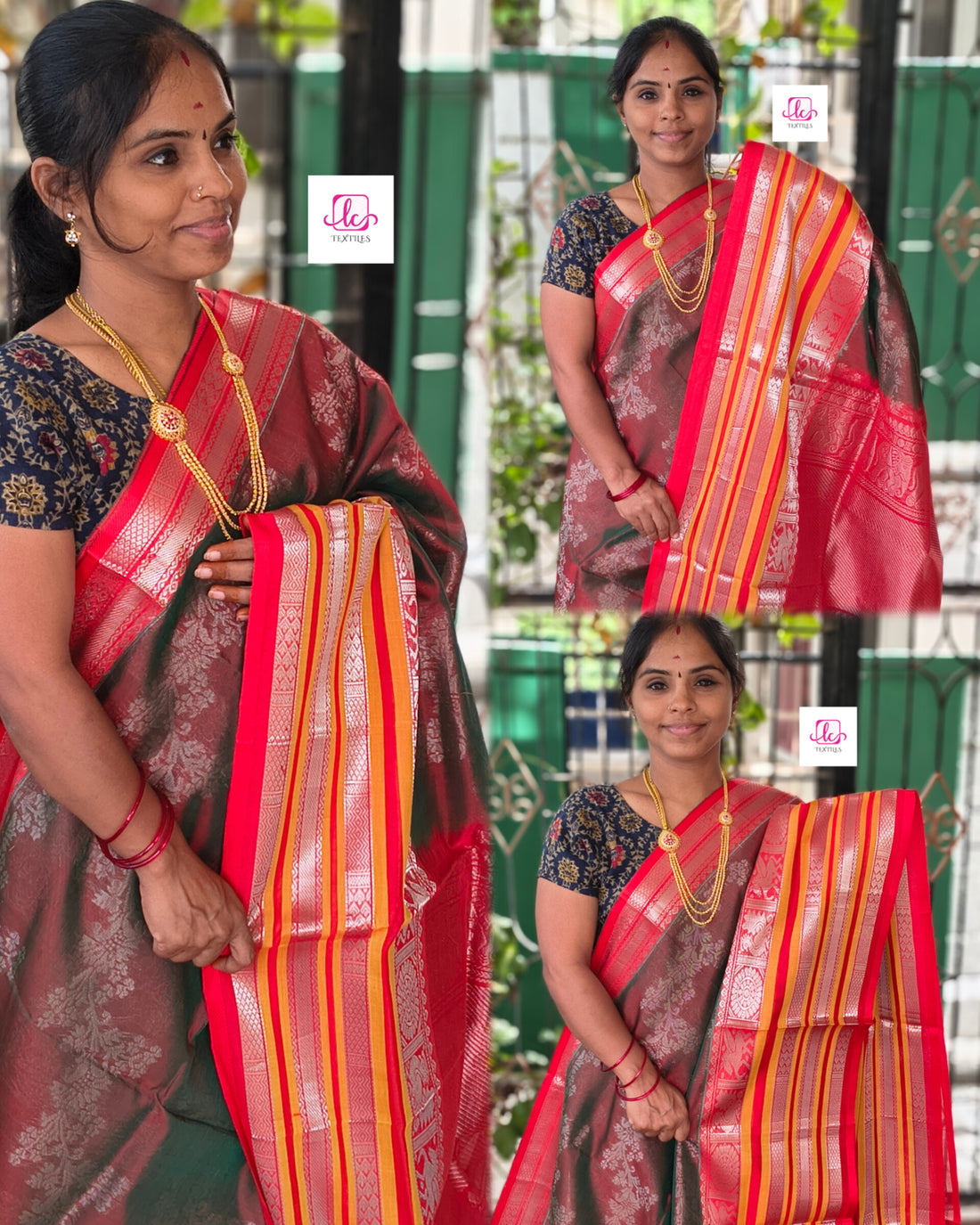 Handloom Kanchi  Silk Cotton -All over body design--Manthulir- HSC66
