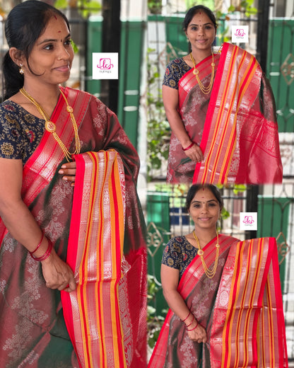 Handloom Kanchi  Silk Cotton -All over body design--Manthulir- HSC66